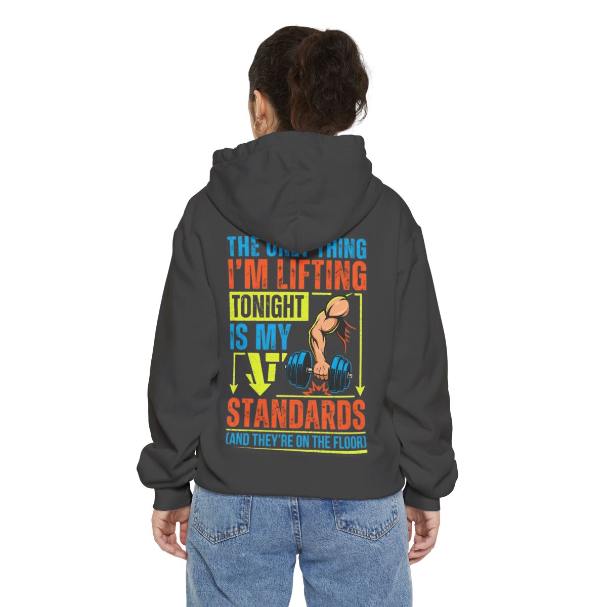 Color: Pepper | Lifting Standards Garment-Dyed Hoodie