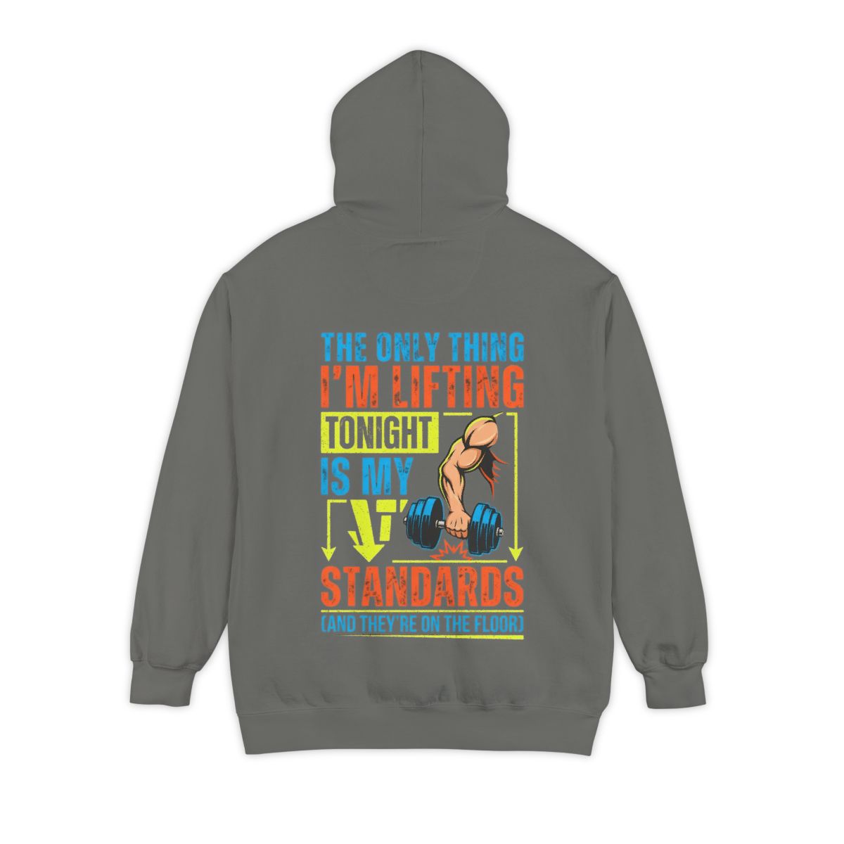 Color: Grey | Lifting Standards Garment-Dyed Hoodie