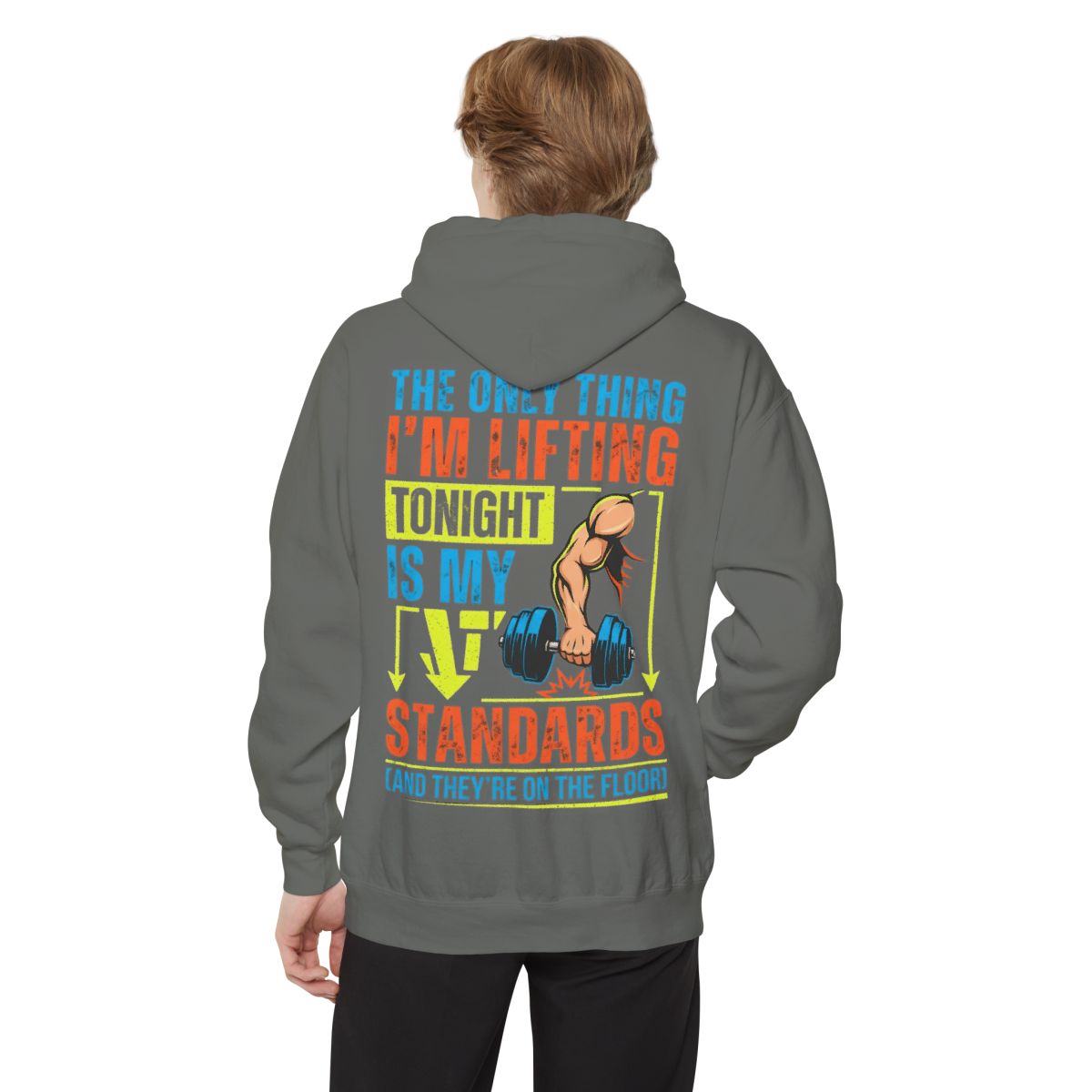 Color: Grey | Lifting Standards Garment-Dyed Hoodie