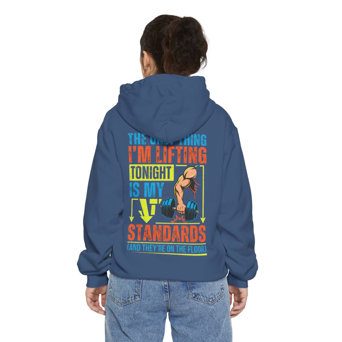 Color: True Navy | Lifting Standards Garment-Dyed Hoodie