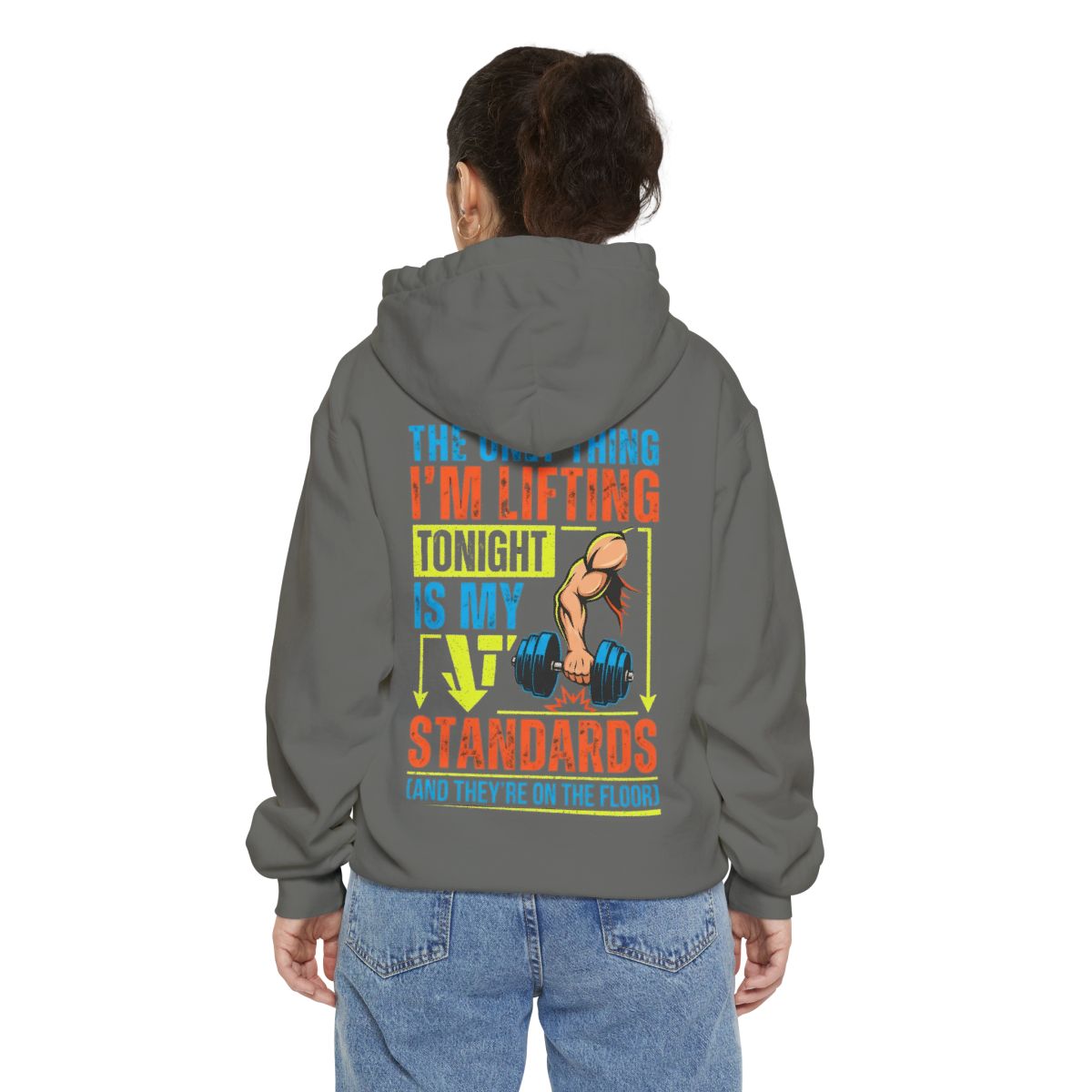 Color: Grey | Lifting Standards Garment-Dyed Hoodie