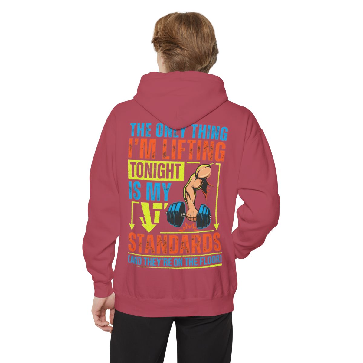 Color: Crimson | Lifting Standards Garment-Dyed Hoodie