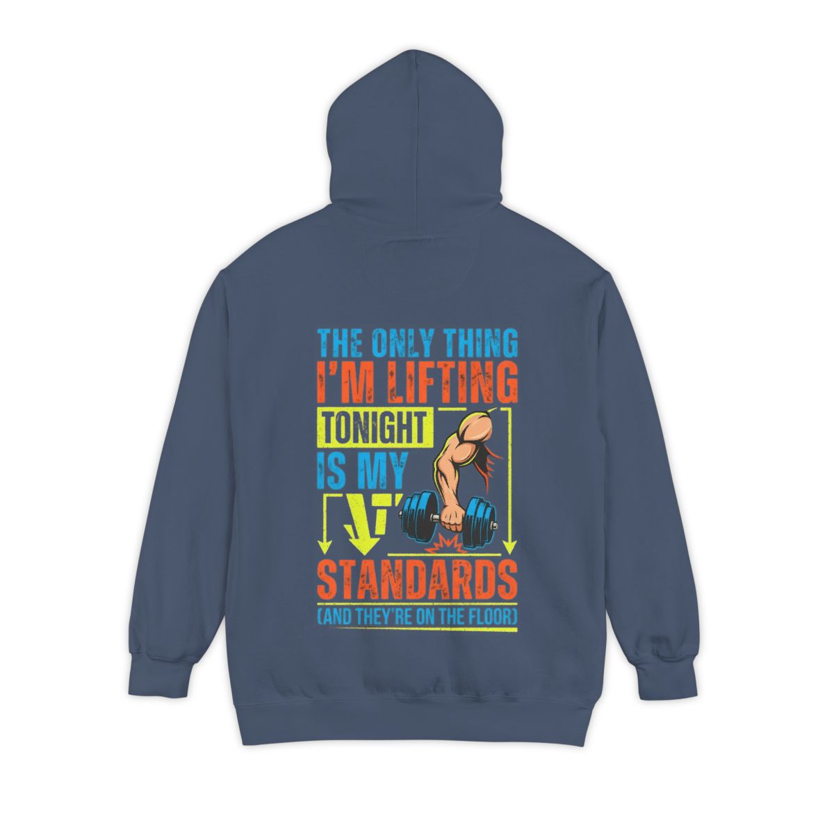 Color: Denim | Lifting Standards Garment-Dyed Hoodie