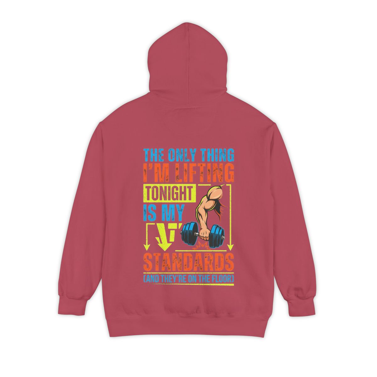 Color: Crimson | Lifting Standards Garment-Dyed Hoodie