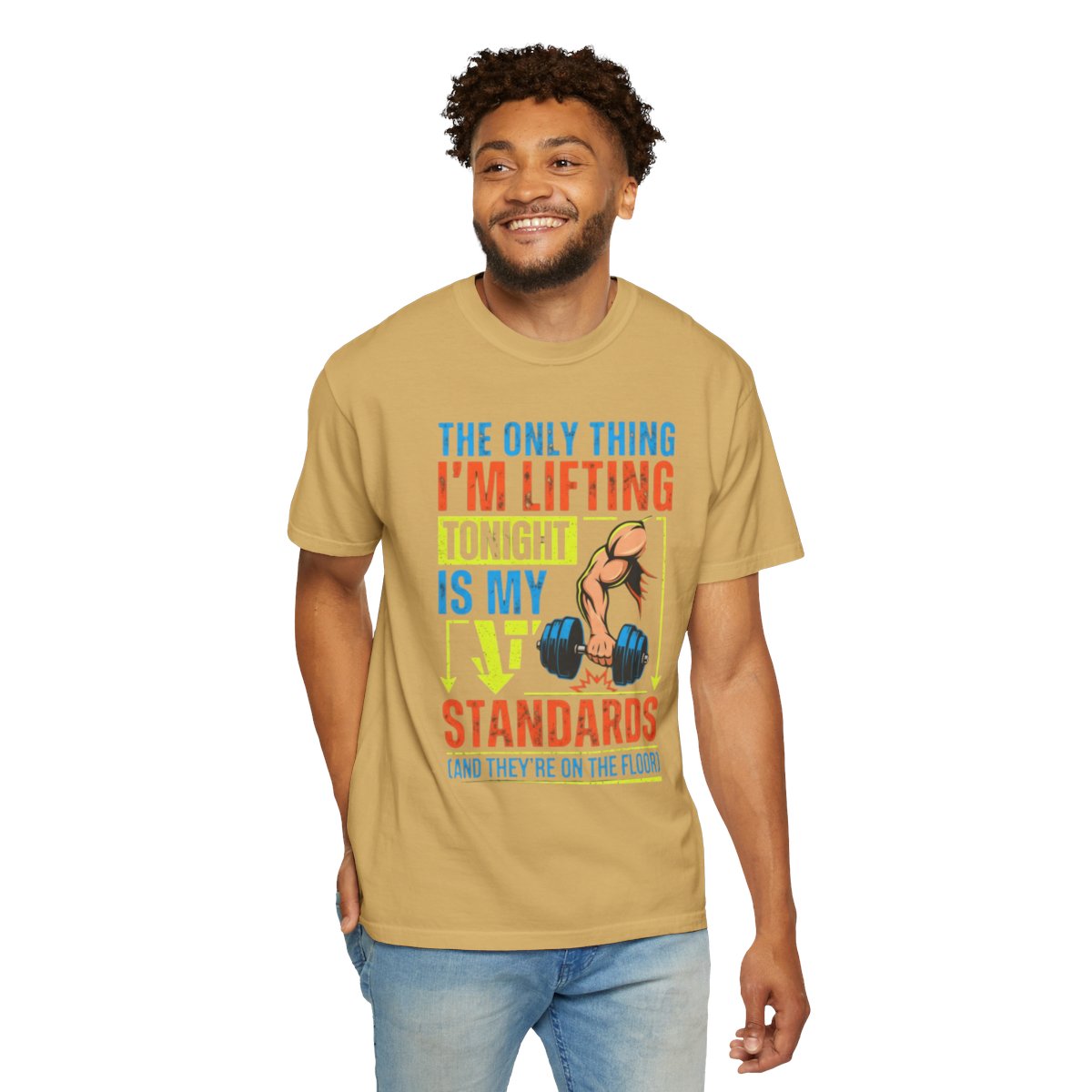 Color: Mustard | Lifting Standards Unisex Garment-Dyed Tee