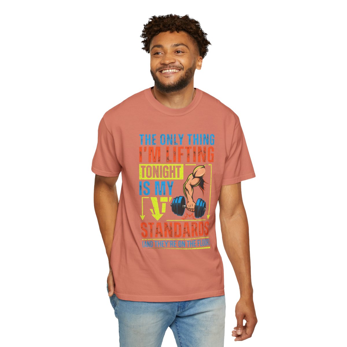 Color: Terracotta | Lifting Standards Unisex Garment-Dyed Tee