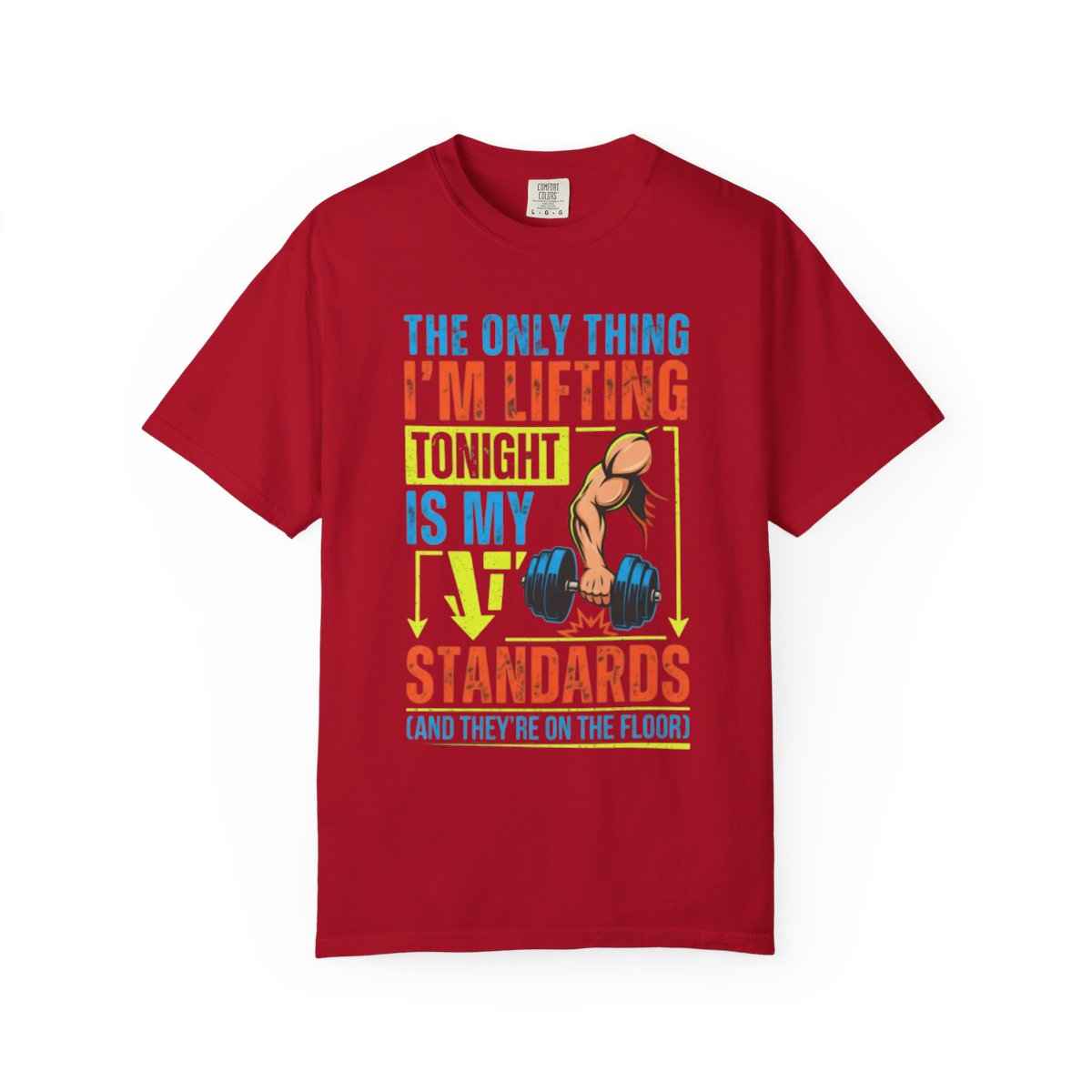 Color: Red | Lifting Standards Unisex Garment-Dyed Tee