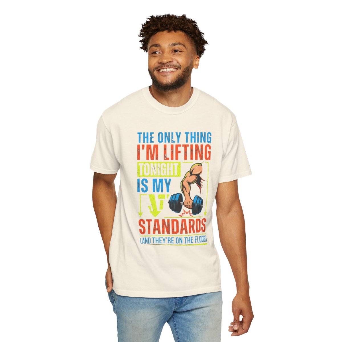 Color: Ivory | Lifting Standards Unisex Garment-Dyed Tee