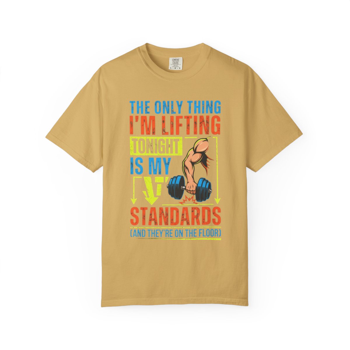 Color: Mustard | Lifting Standards Unisex Garment-Dyed Tee