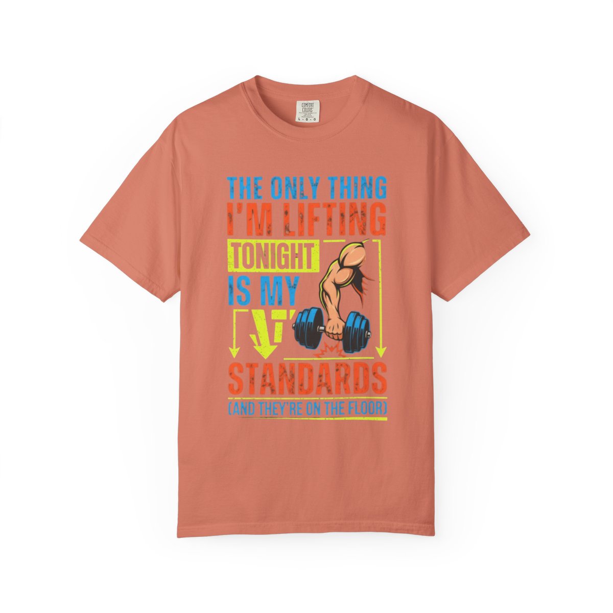 Color: Terracotta | Lifting Standards Unisex Garment-Dyed Tee