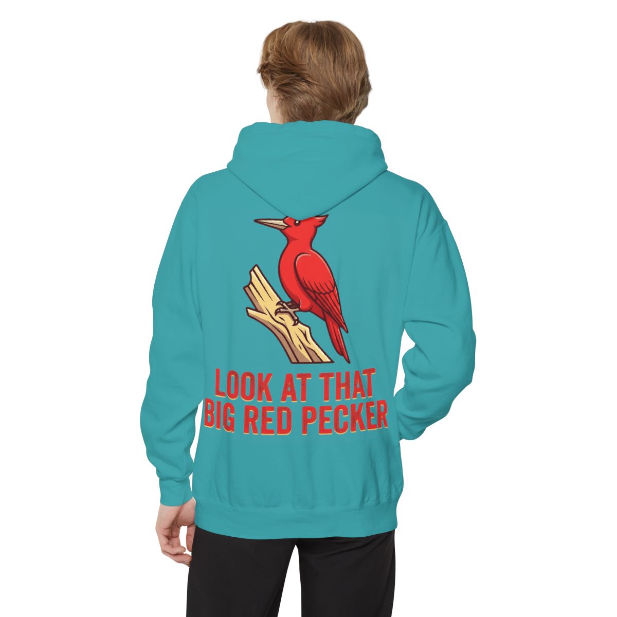 Color: Seafoam | Look At That Big Red Pecker Garment-Dyed Hoodie