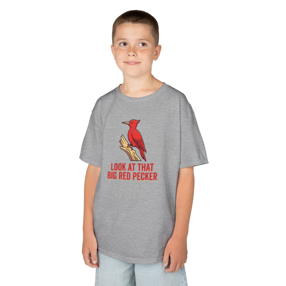 Color: Sport Grey | Look At That Big Red Pecker Kids Tee