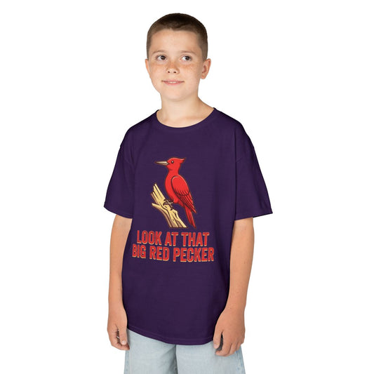 Color: Purple | Look At That Big Red Pecker Kids Tee