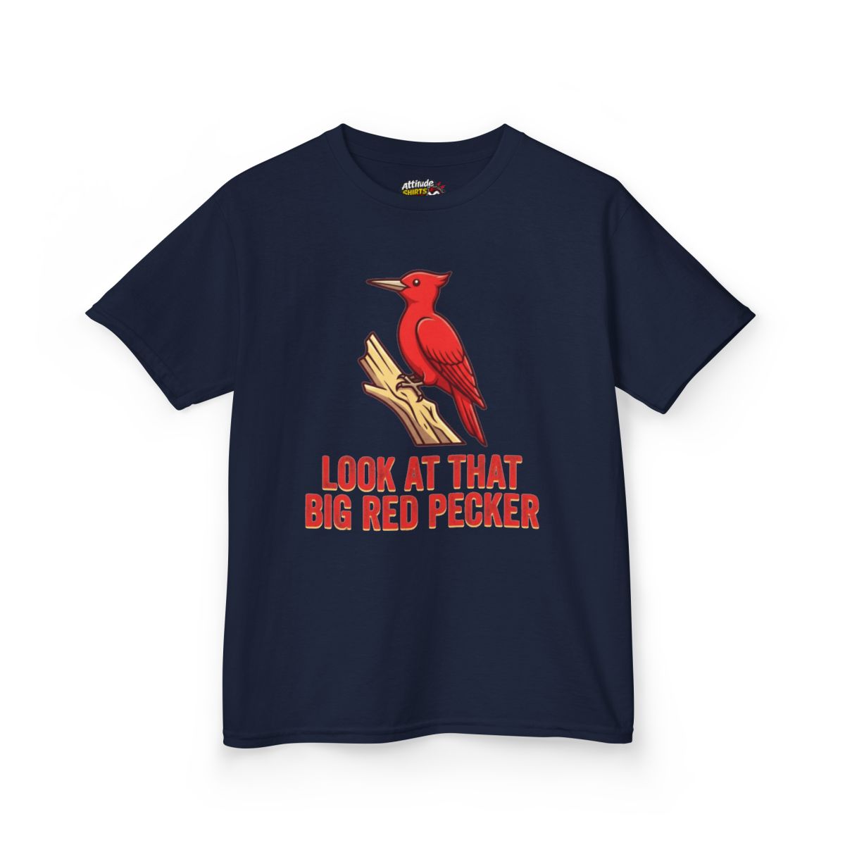 Color: Navy | Look At That Big Red Pecker Kids Tee