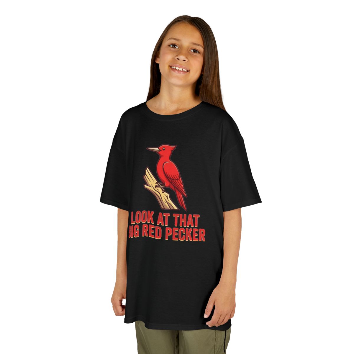 Color: Black | Look At That Big Red Pecker Kids Tee