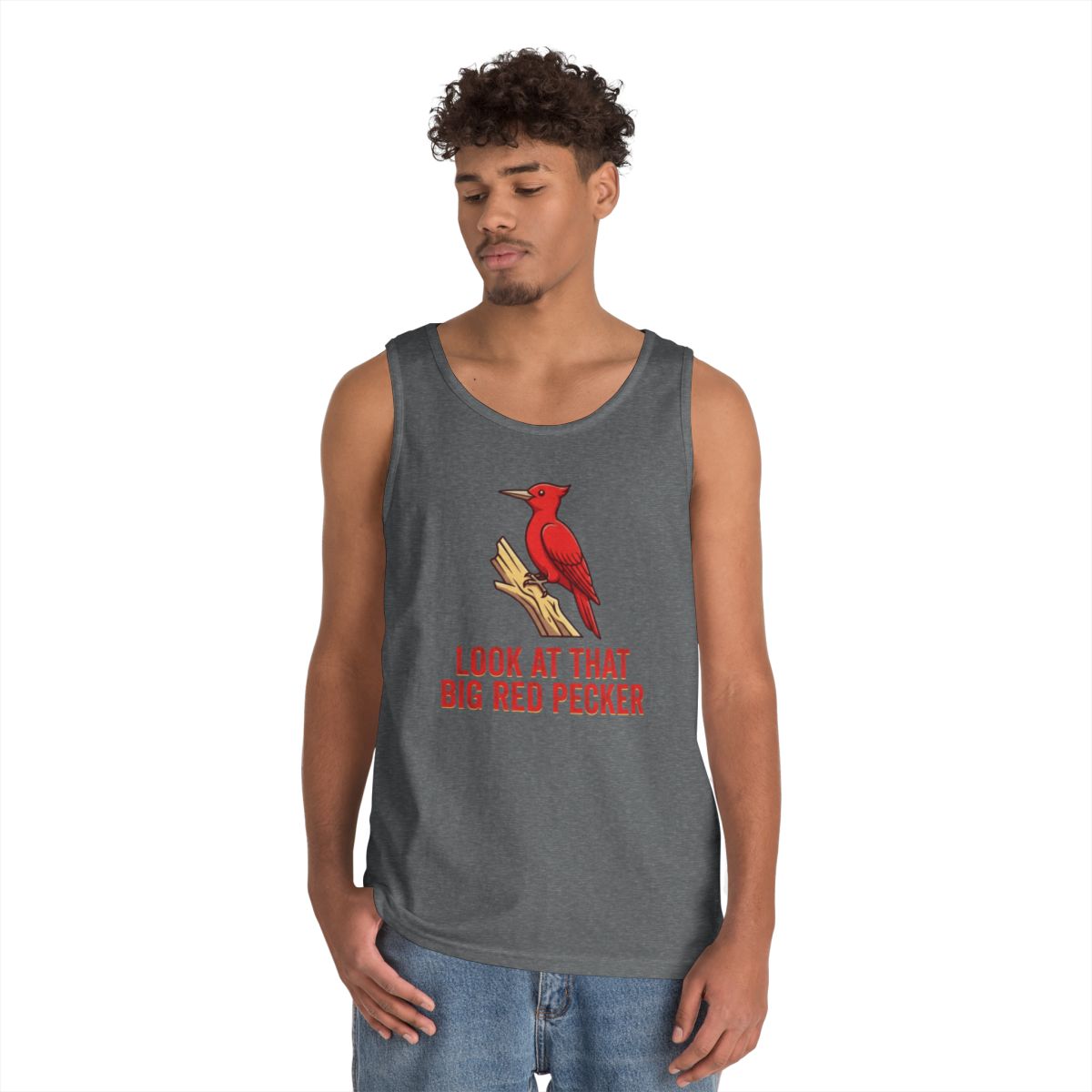 Color: Graphite Heather | Look At That Big Red Pecker Tank Top