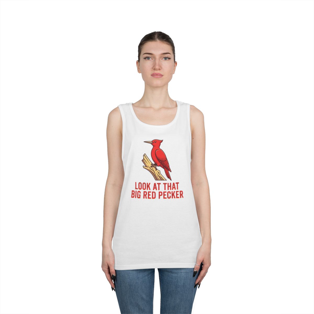 Color: White | Look At That Big Red Pecker Tank Top