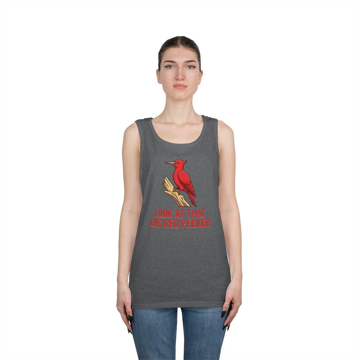 Color: Graphite Heather | Look At That Big Red Pecker Tank Top