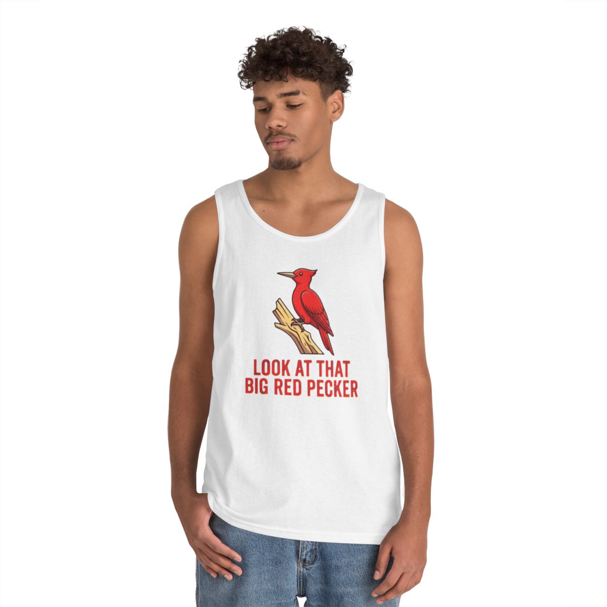 Color: White | Look At That Big Red Pecker Tank Top