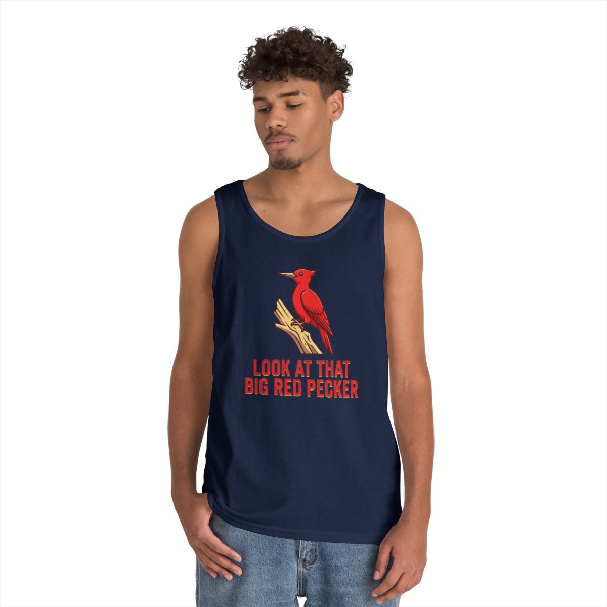 Color: Navy | Look At That Big Red Pecker Tank Top