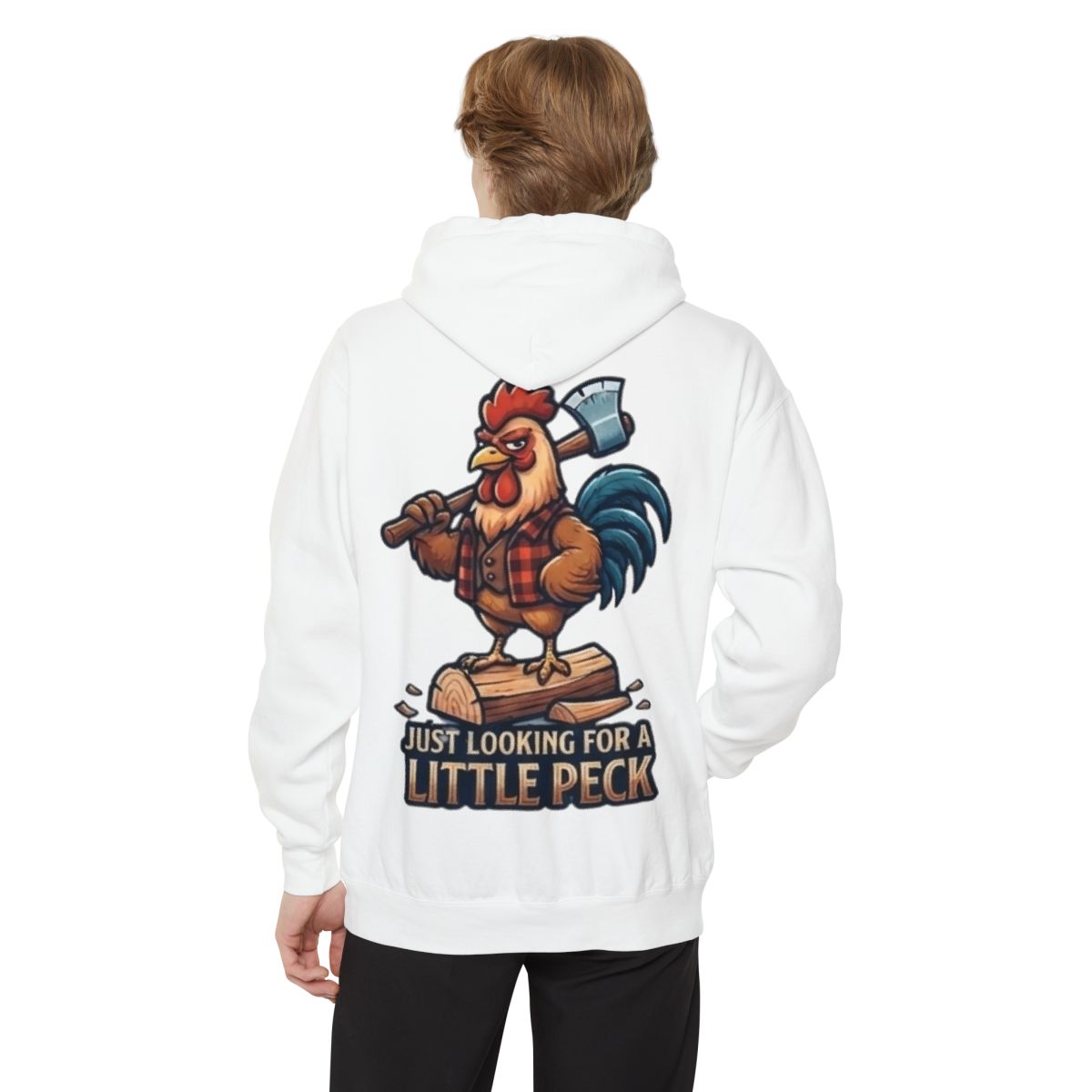 Color: White | Looking For A Little Peck Garment-Dyed Hoodie