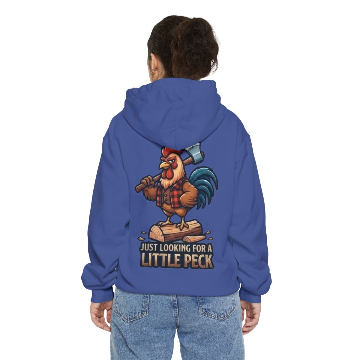 Color: Flo Blue | Looking For A Little Peck Garment-Dyed Hoodie