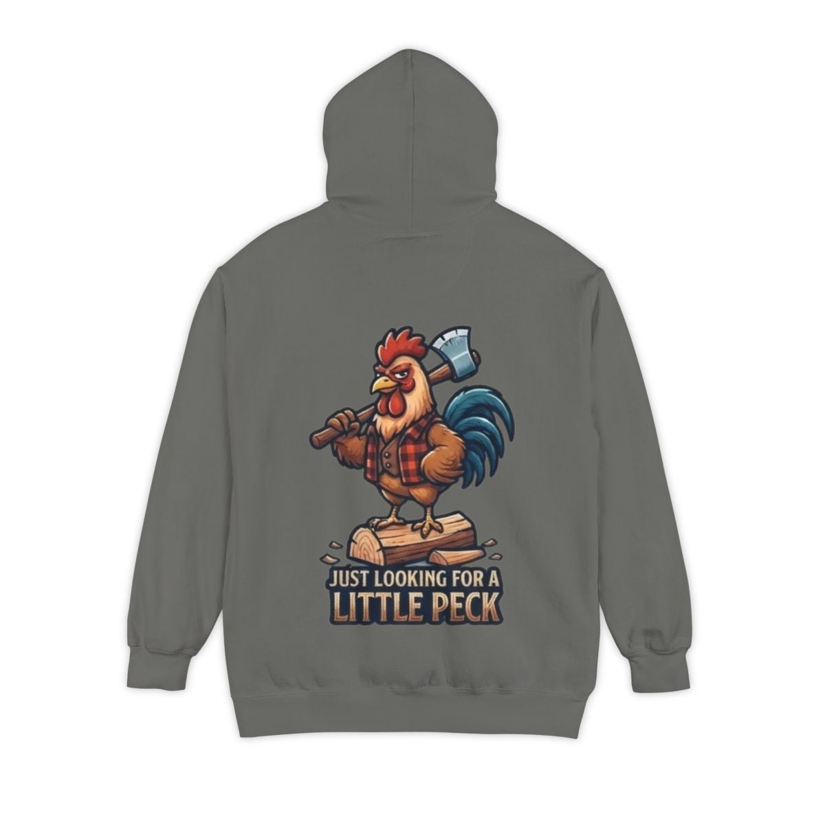 Color: Grey | Looking For A Little Peck Garment-Dyed Hoodie