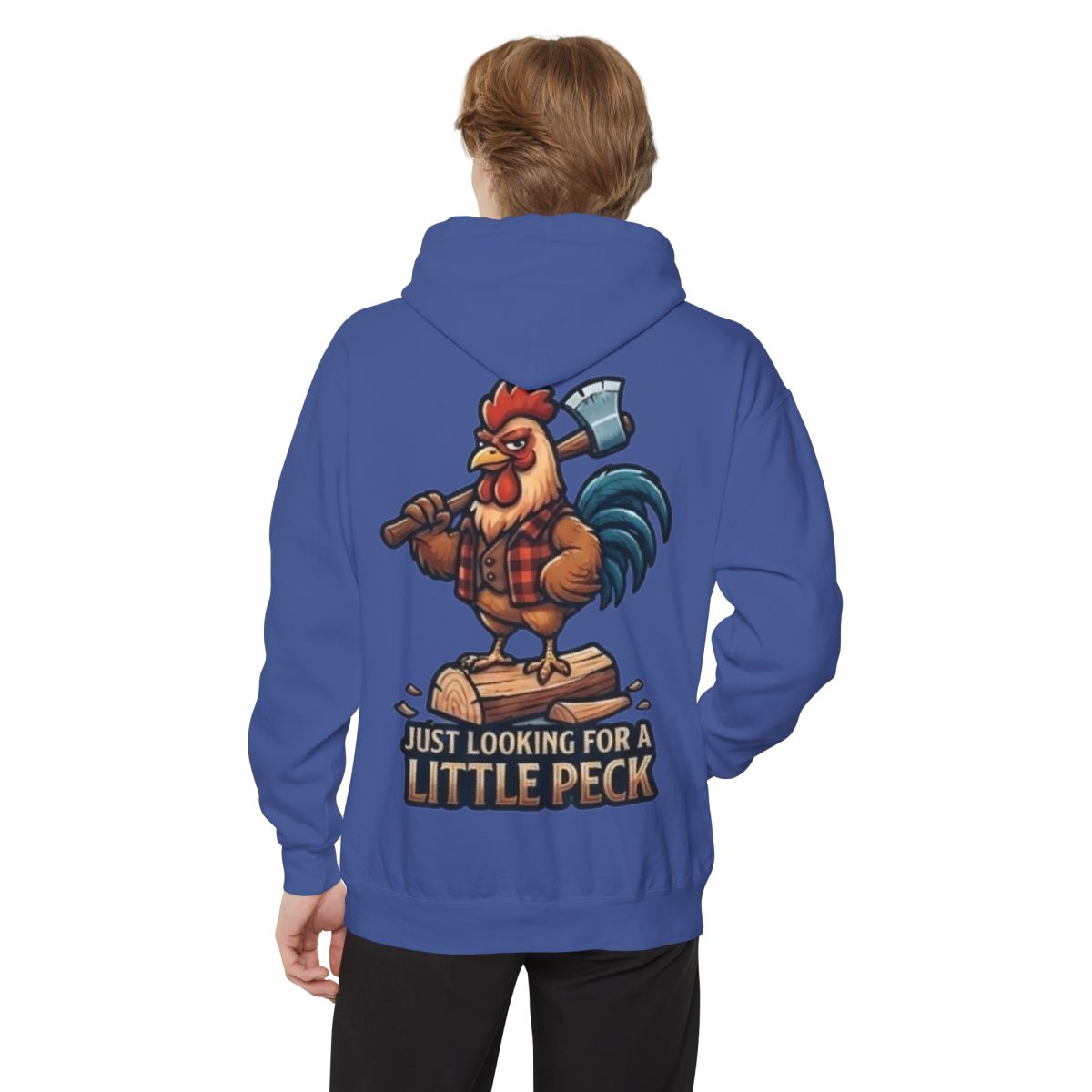 Color: Flo Blue | Looking For A Little Peck Garment-Dyed Hoodie