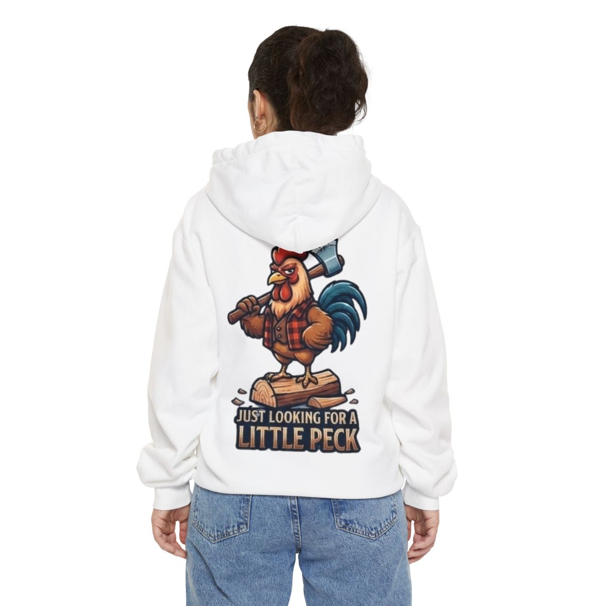 Color: White | Looking For A Little Peck Garment-Dyed Hoodie