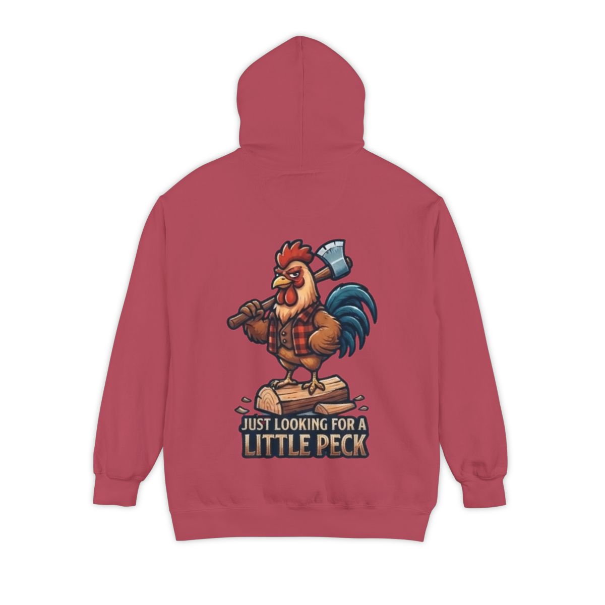 Color: Crimson | Looking For A Little Peck Garment-Dyed Hoodie