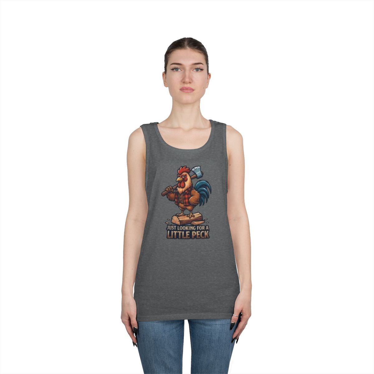 Color: Graphite Heather | Looking For A Little Peck Tank Top