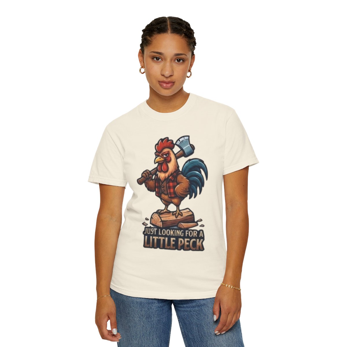 Color: Ivory | Looking For A Little Peck Unisex Garment-Dyed Tee