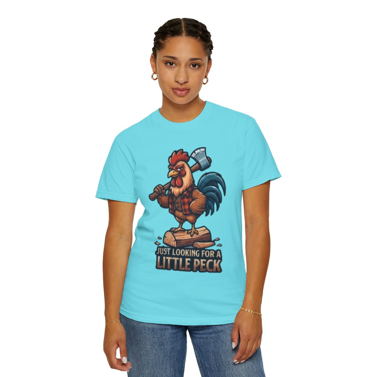 Color: Lagoon Blue | Looking For A Little Peck Unisex Garment-Dyed Tee