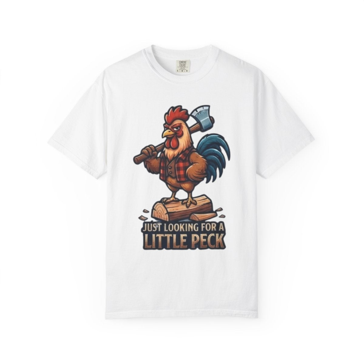 Color: White | Looking For A Little Peck Unisex Garment-Dyed Tee