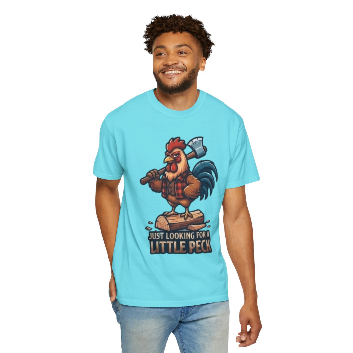 Color: Lagoon Blue | Looking For A Little Peck Unisex Garment-Dyed Tee