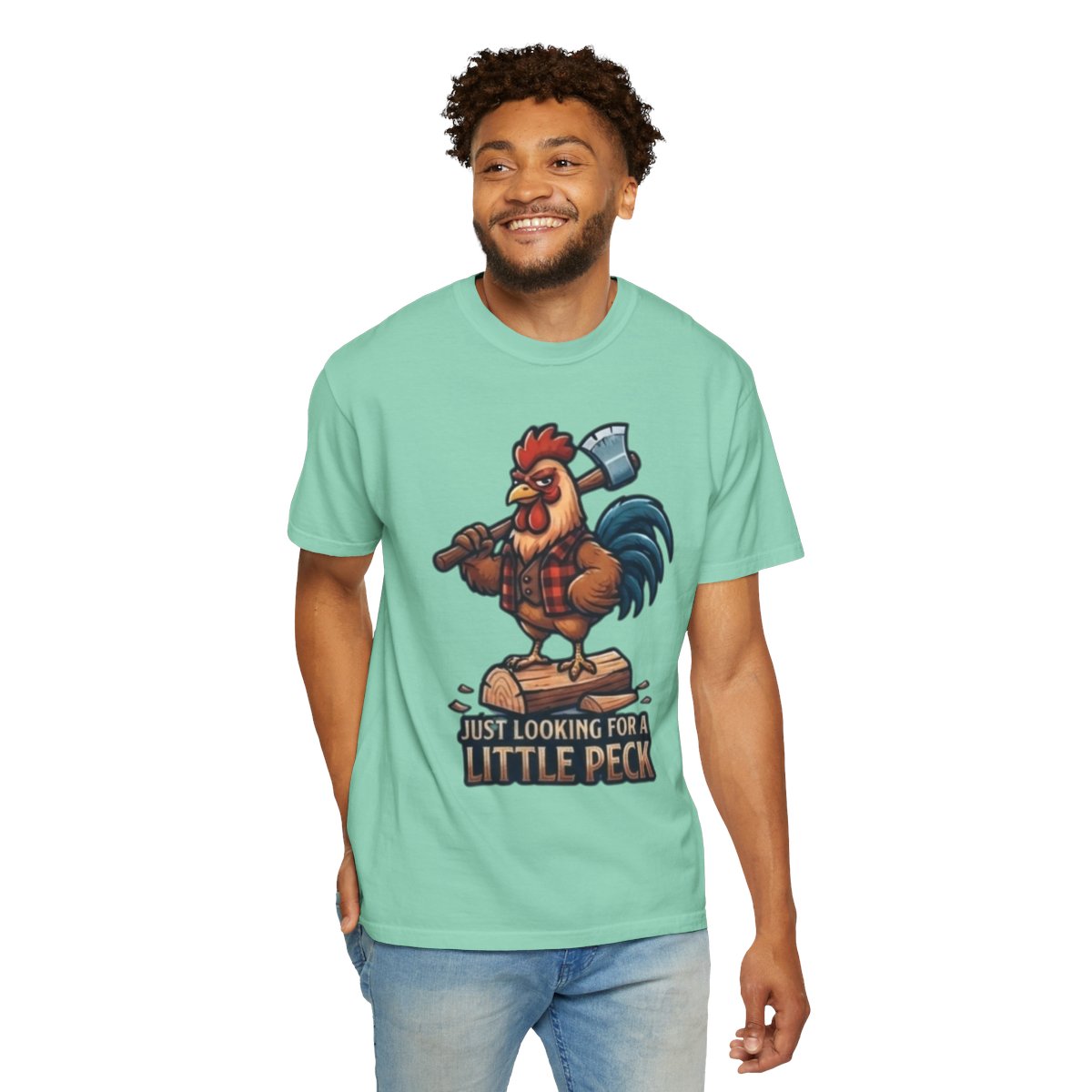 Color: Island Reef | Looking For A Little Peck Unisex Garment-Dyed Tee