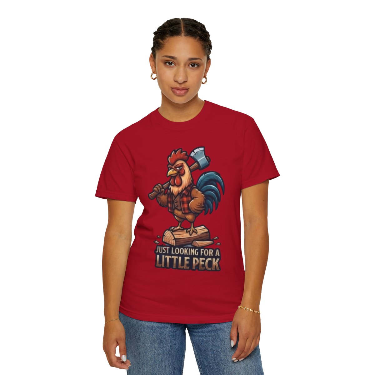 Color: Red | Looking For A Little Peck Unisex Garment-Dyed Tee