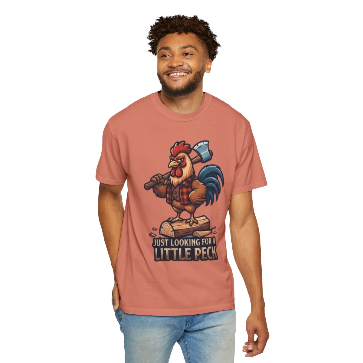 Color: Terracotta | Looking For A Little Peck Unisex Garment-Dyed Tee
