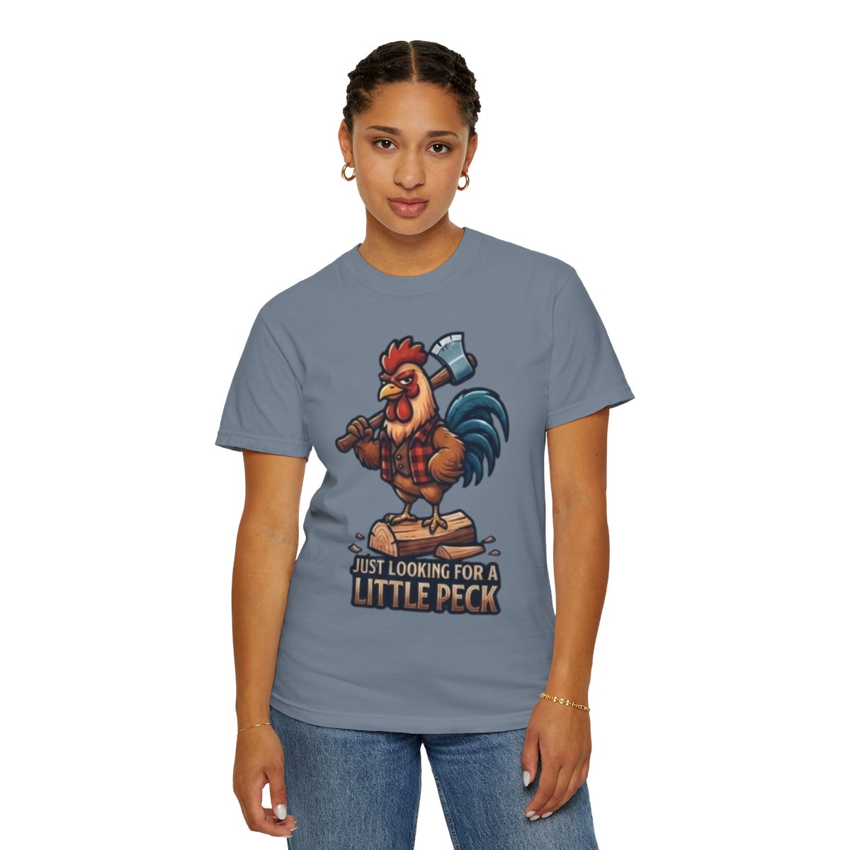 Color: Blue Jean | Looking For A Little Peck Unisex Garment-Dyed Tee