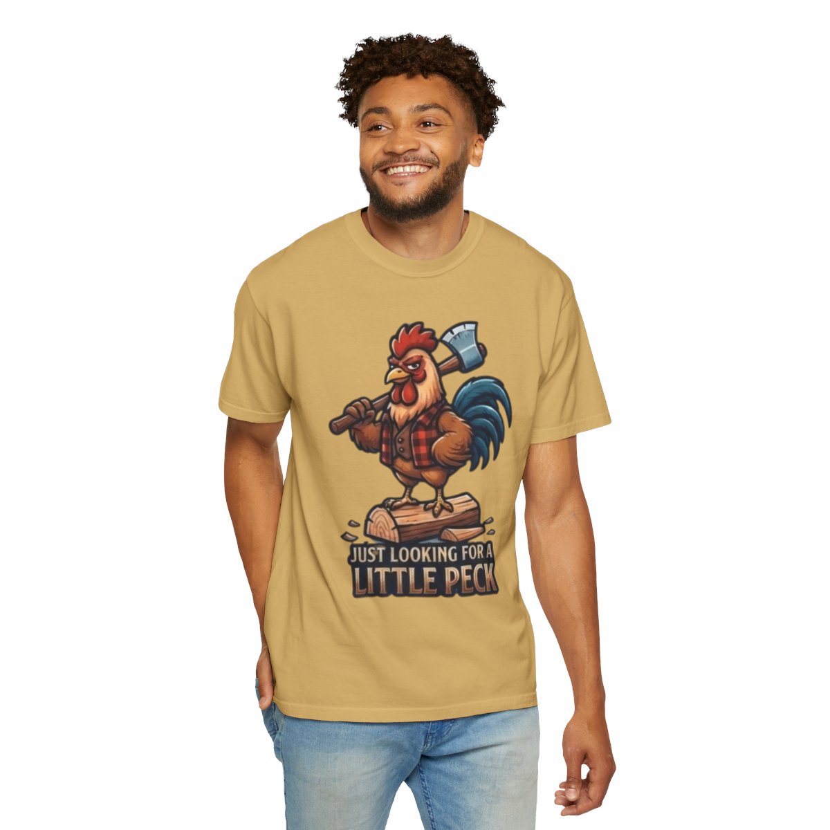 Color: Mustard | Looking For A Little Peck Unisex Garment-Dyed Tee