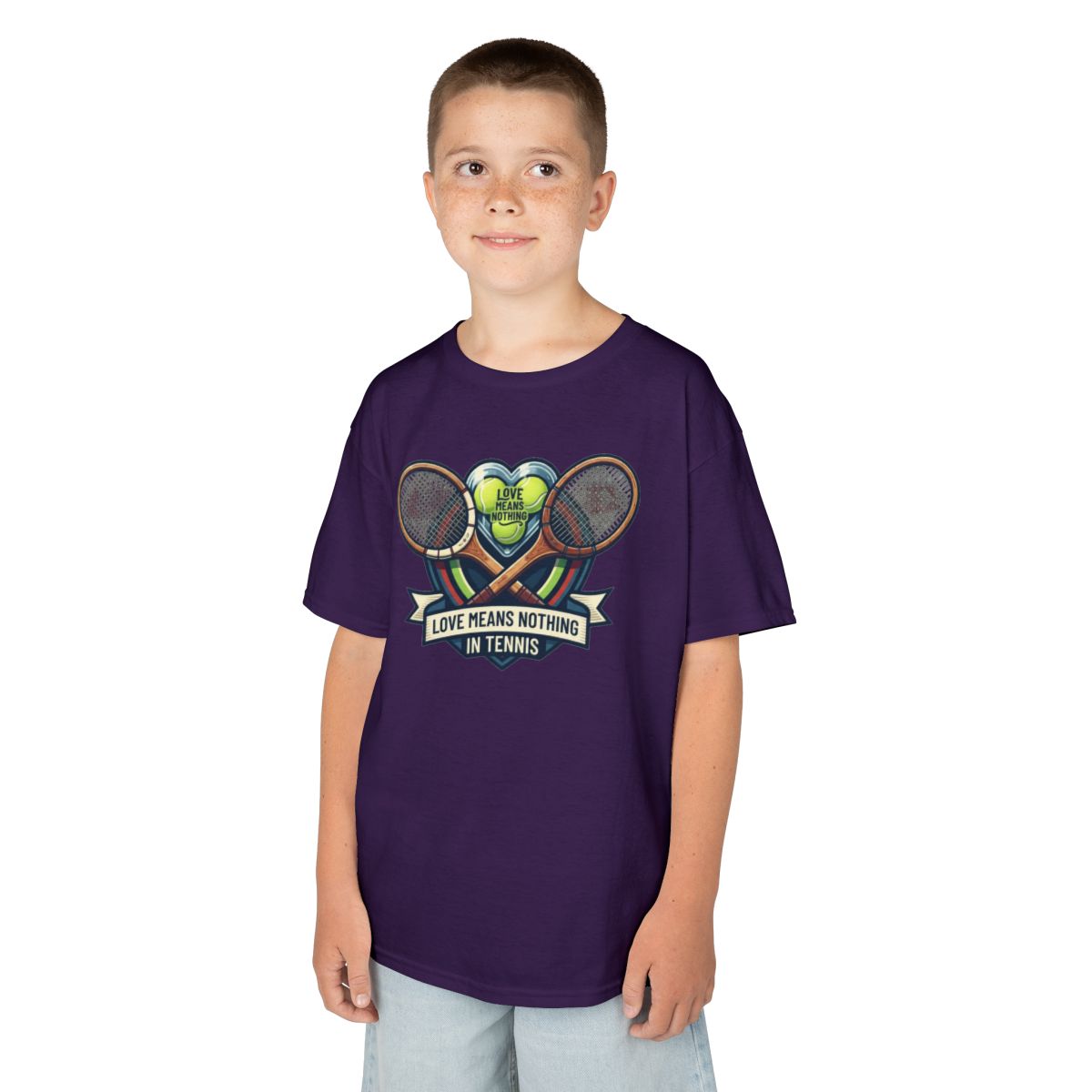 Color: Purple | Love Means Nothing in Tennis Kids Tee