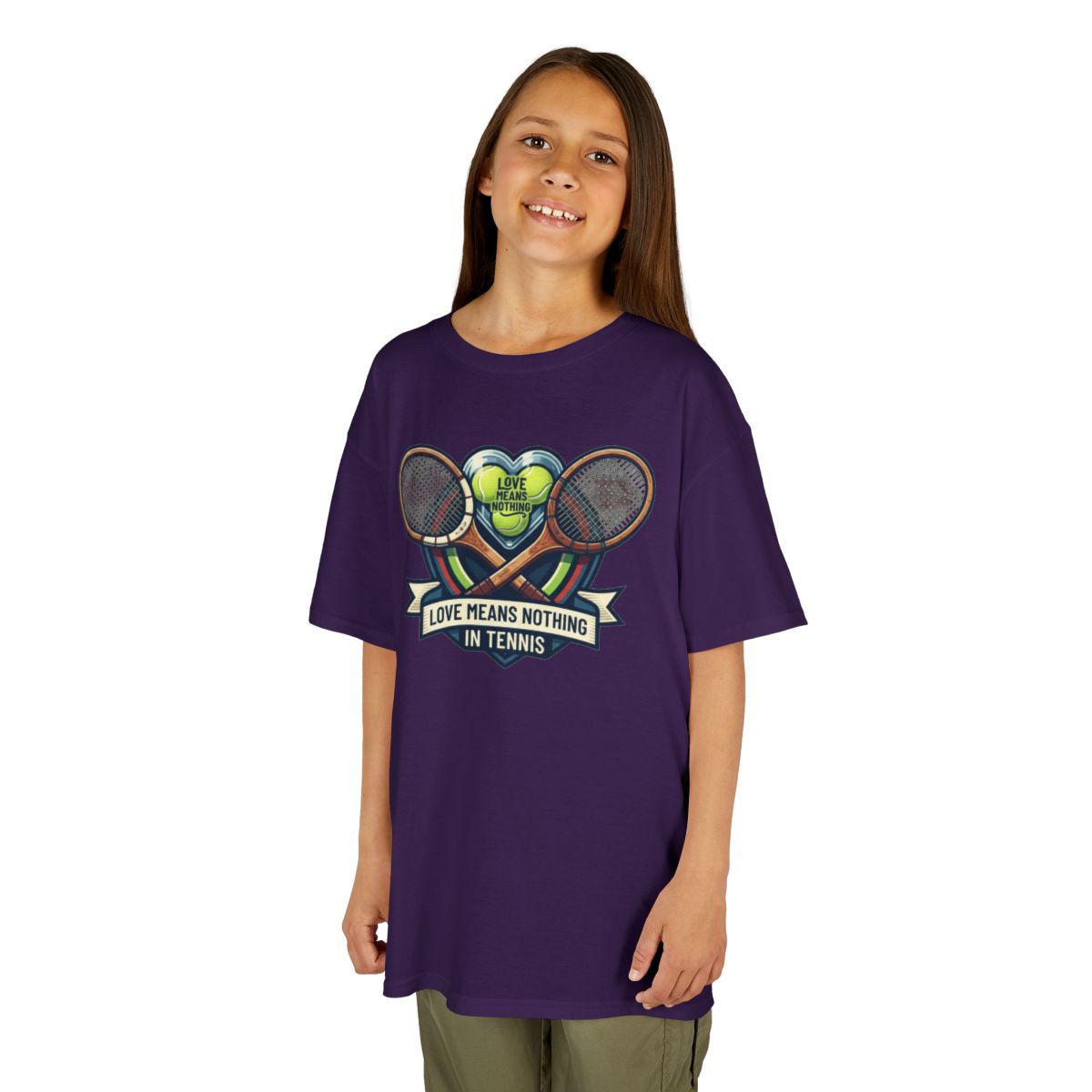 Color: Purple | Love Means Nothing in Tennis Kids Tee