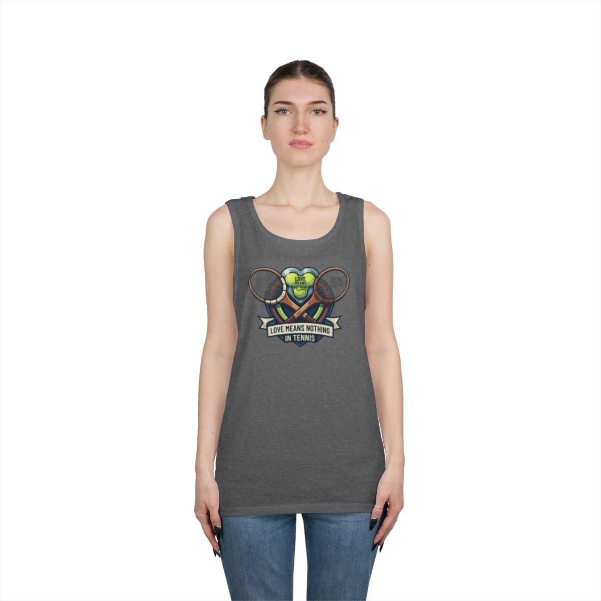 Color: Graphite Heather | Love Means Nothing in Tennis Tank Top