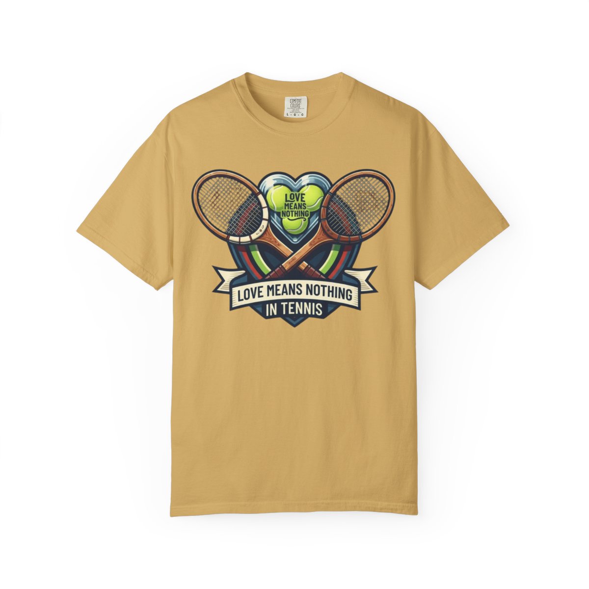 Color: Mustard | Love Means Nothing in Tennis Unisex Garment-Dyed Tee