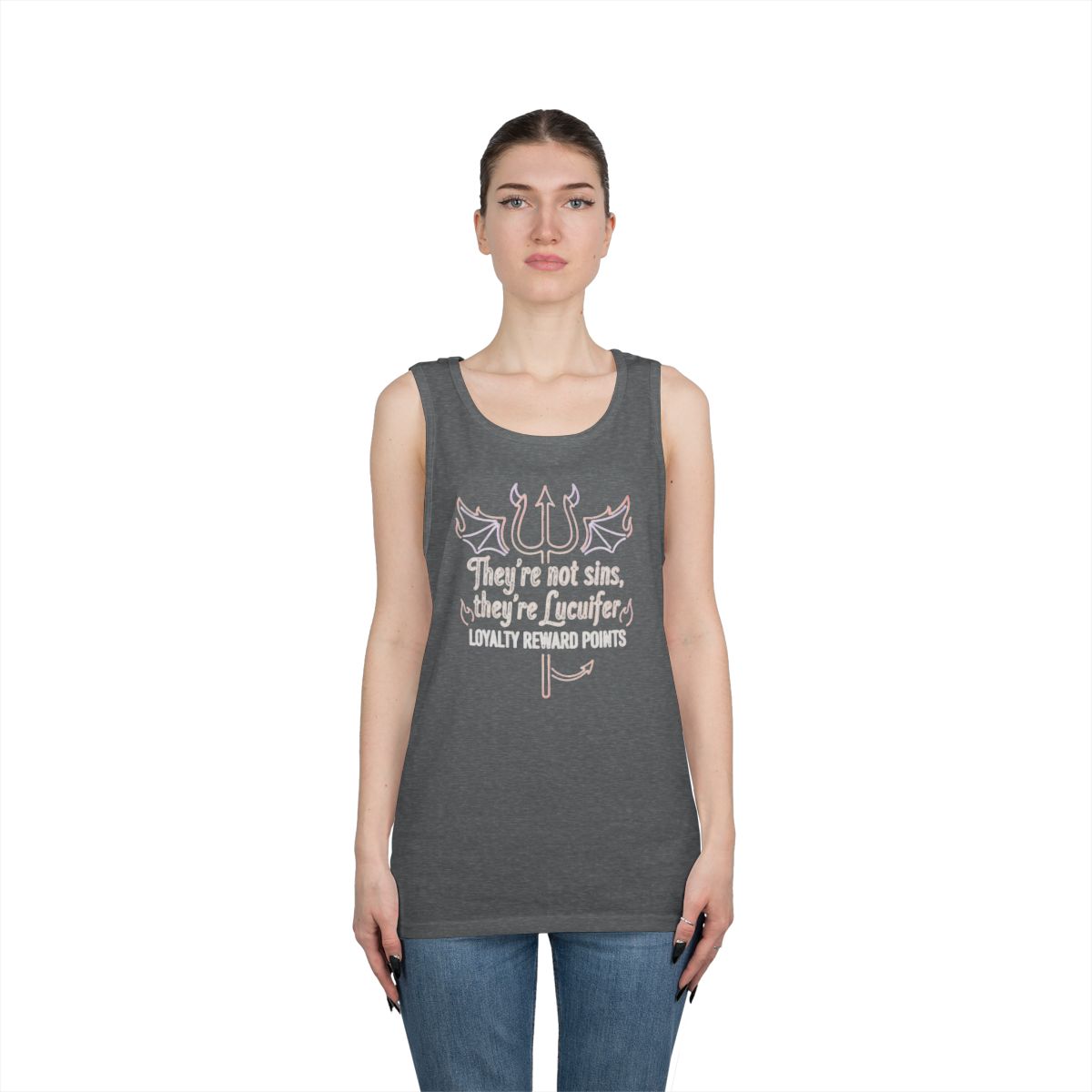 Color: Graphite Heather | Lucifer Loyalty Tank Top