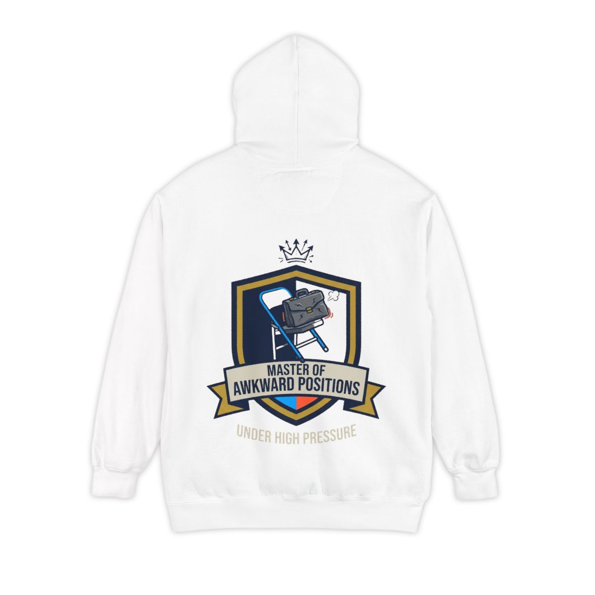 Color: White | Master of Awkward Positions Garment-Dyed Hoodie