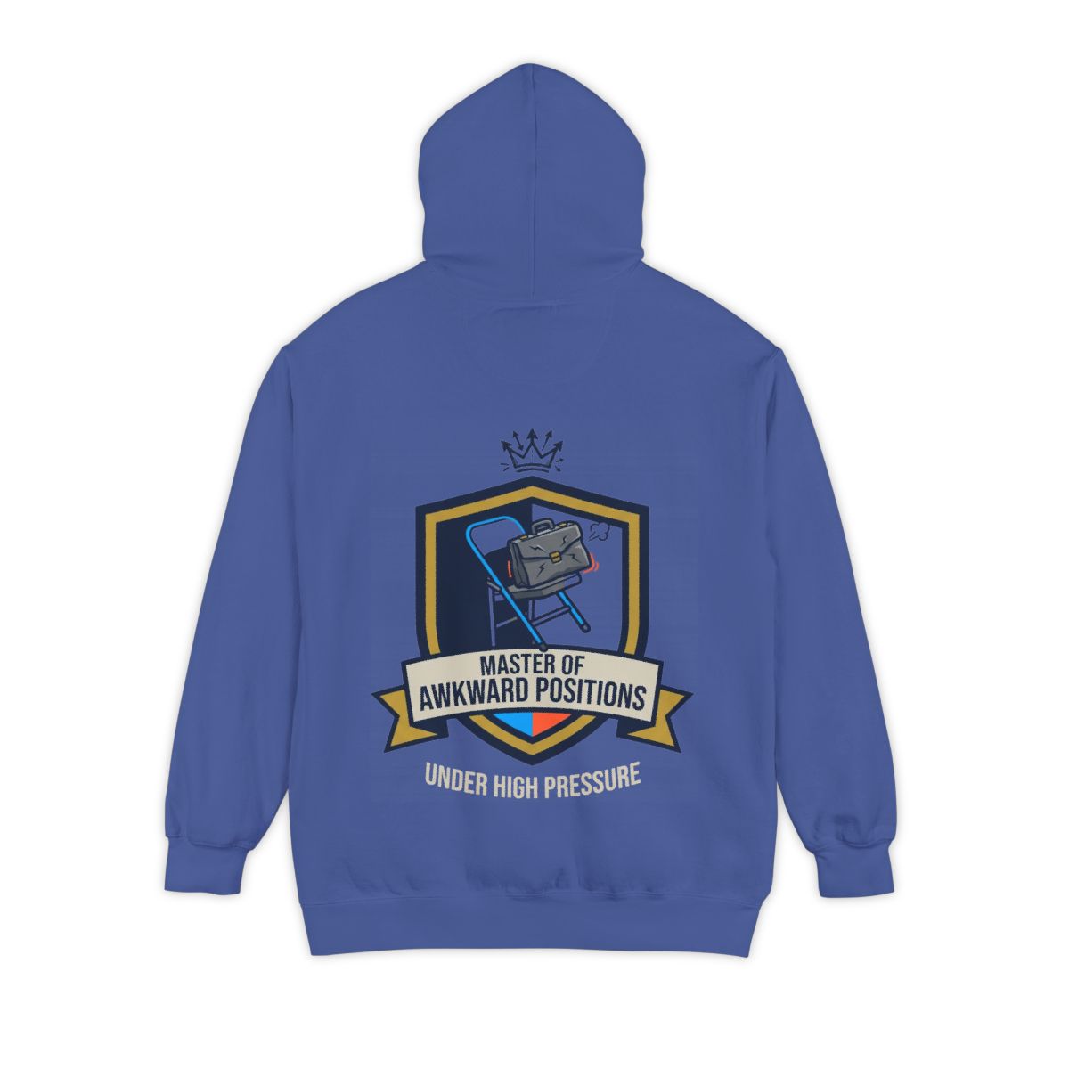 Color: Flo Blue | Master of Awkward Positions Garment-Dyed Hoodie