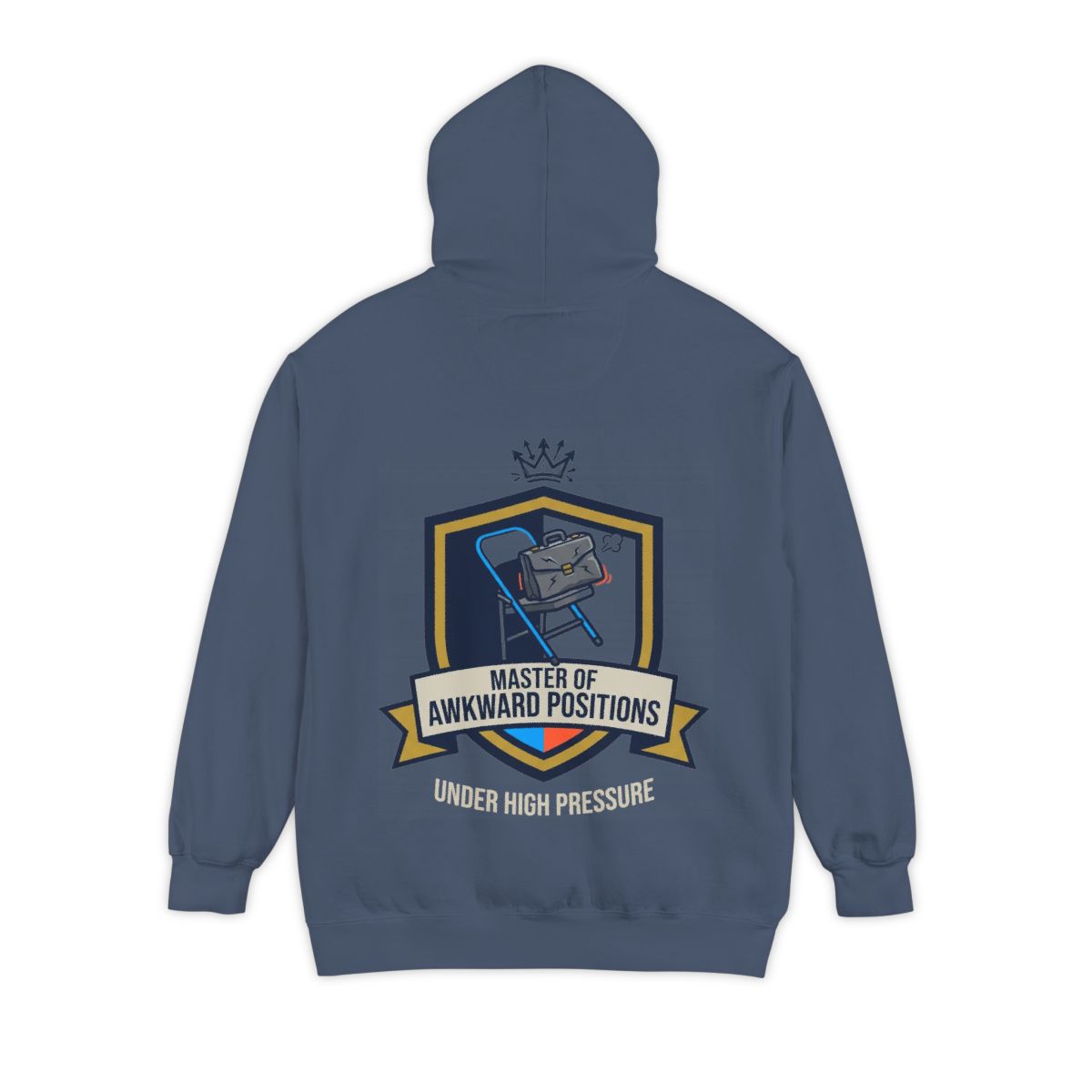 Color: Denim | Master of Awkward Positions Garment-Dyed Hoodie