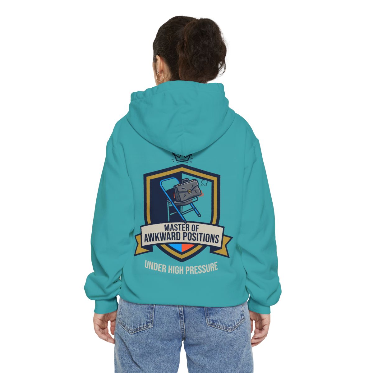 Color: Seafoam | Master of Awkward Positions Garment-Dyed Hoodie
