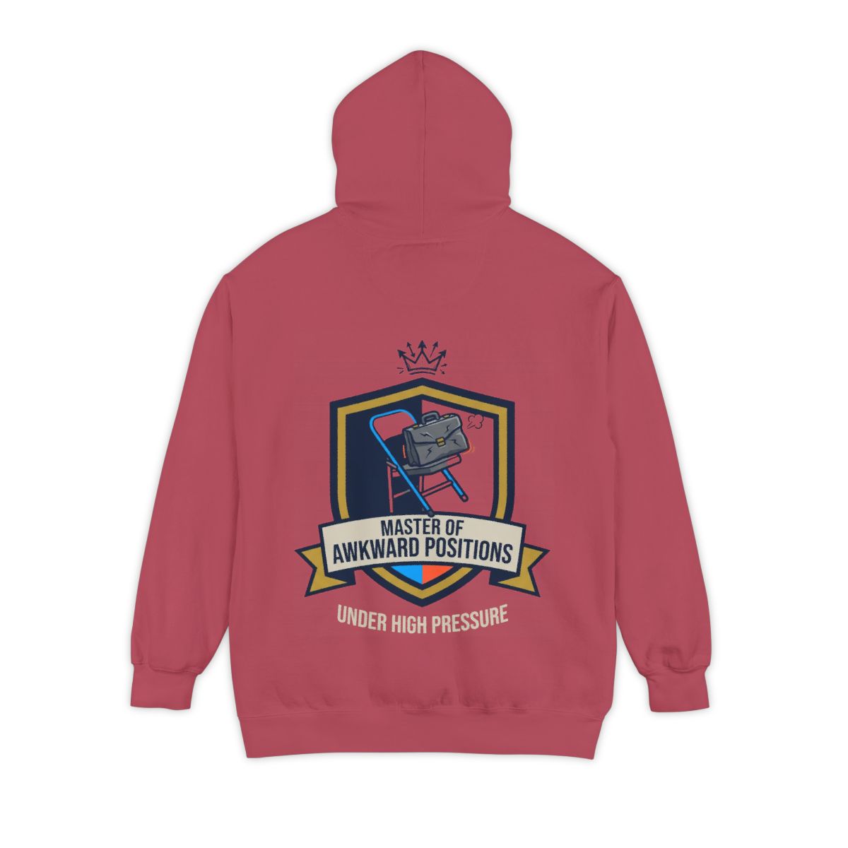 Color: Crimson | Master of Awkward Positions Garment-Dyed Hoodie
